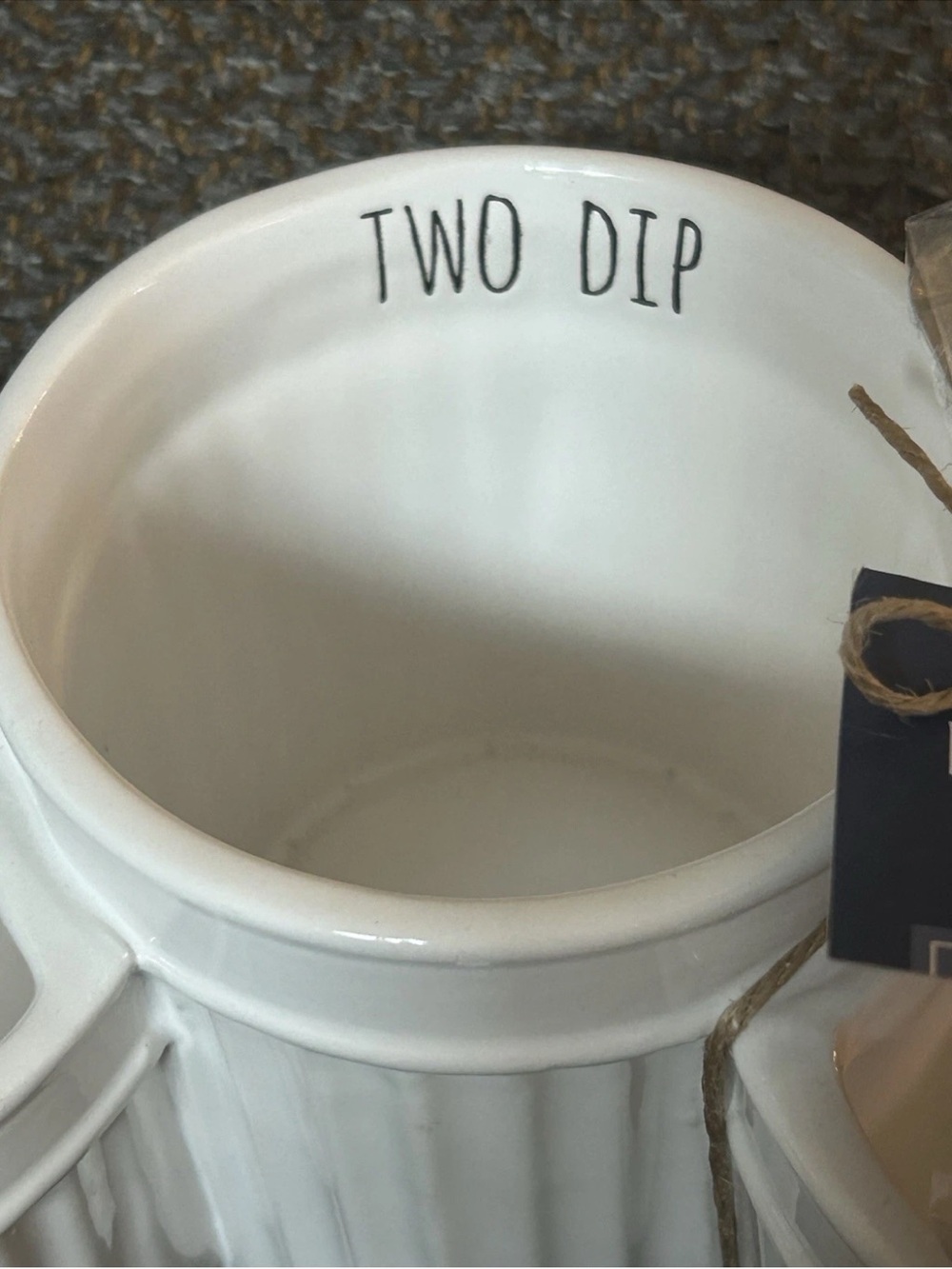 Pfaltzgraff Dip Bowls w/ Spreader White "One Dip, Two Dip, Three Dip...More" NEW - Picture 4 of 8